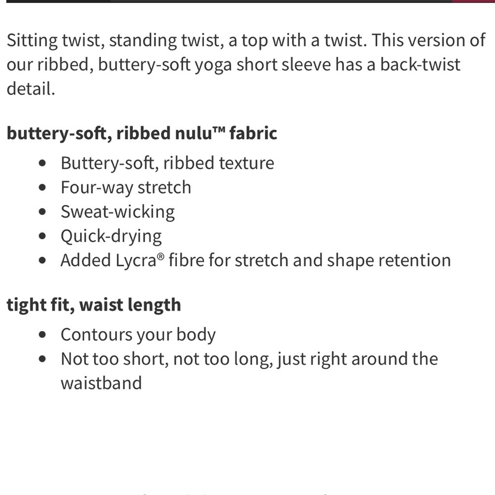 Lululemon All It Takes Back-Twist Rib Short Sleeve | Size 12 - Picture 8 of 8